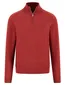 Fynch Hatton Troyer-zip rood katoen casual fit