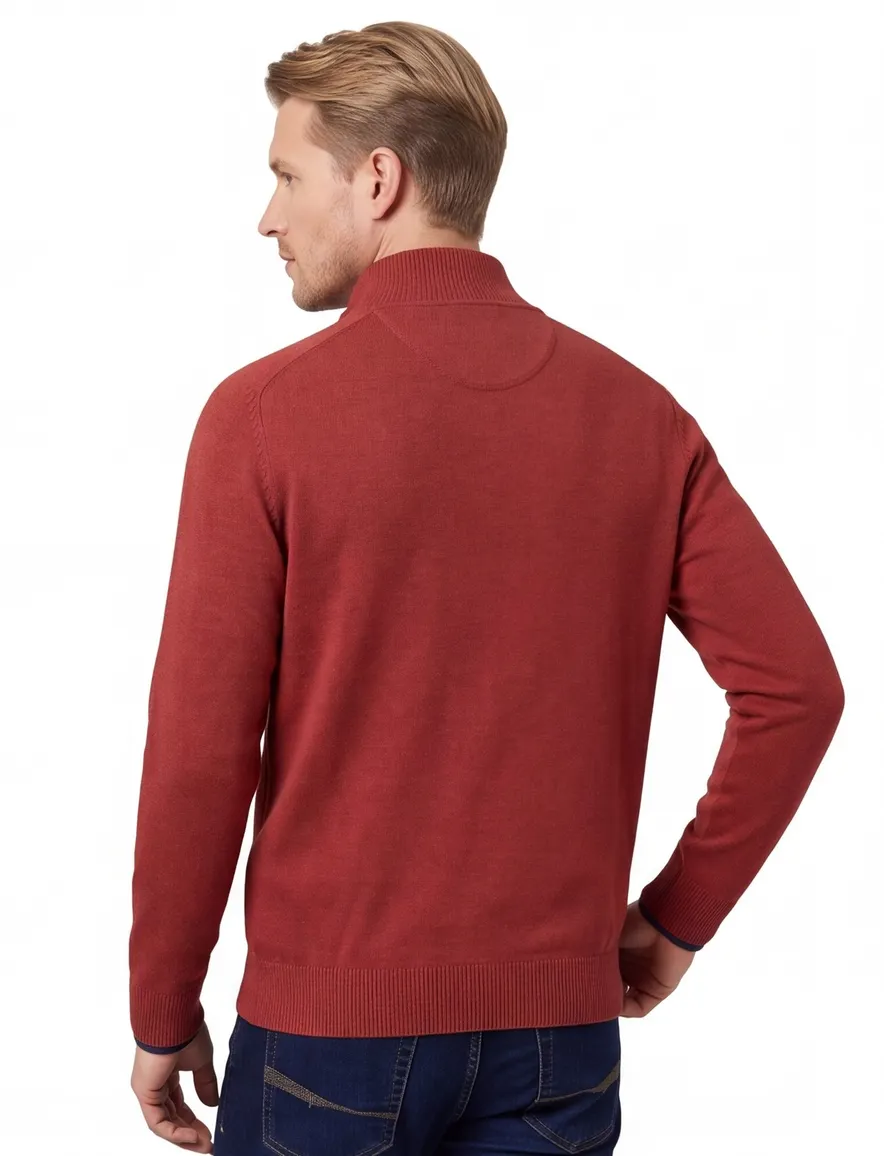 Fynch Hatton Troyer-zip rood katoen