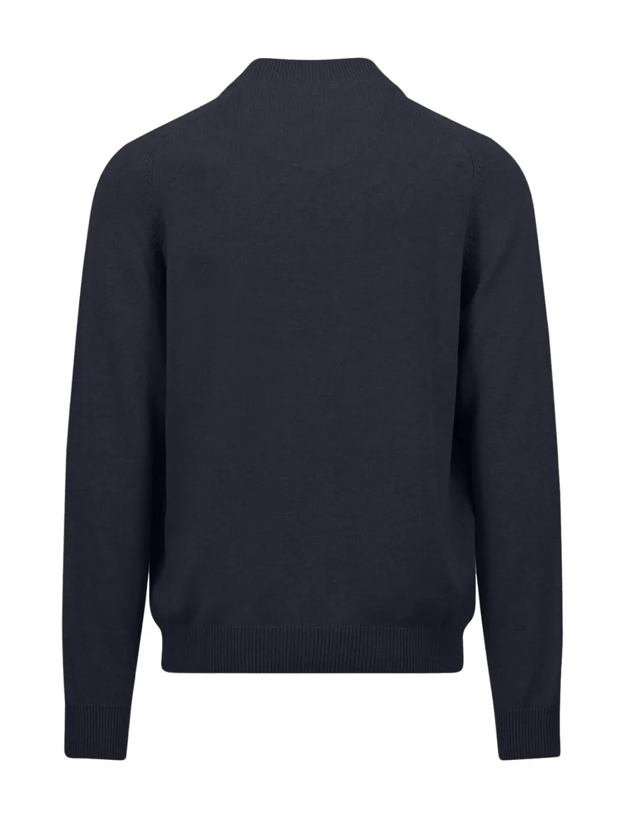 Fynch Hatton vest navy katoen gebreid