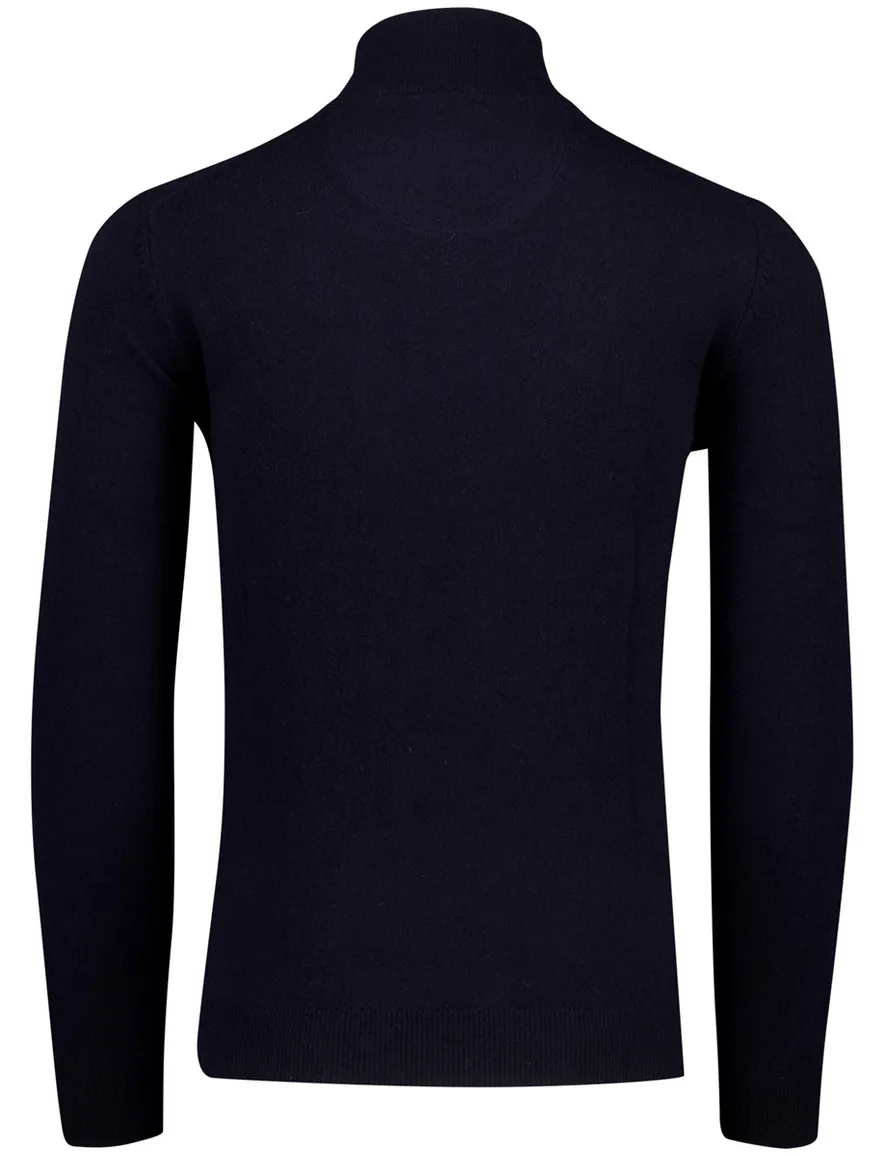Fynch Hatton Half Zip navy 100% lamswol