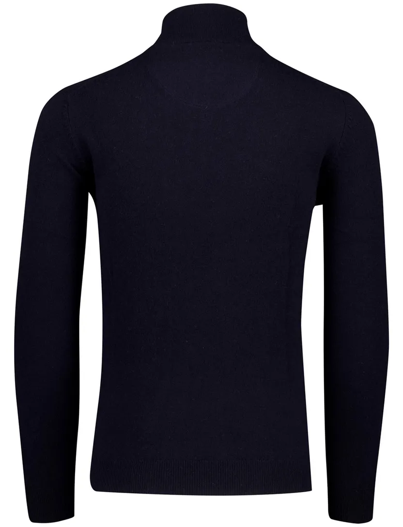 Fynch Hatton Half Zip navy lamswol gebreid