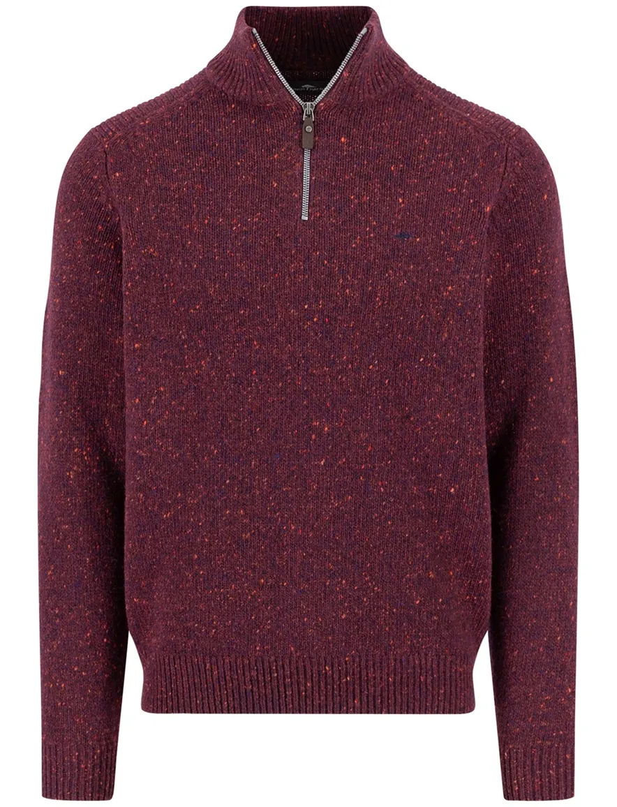 Fynch Hatton gebreide half zip trui rood
