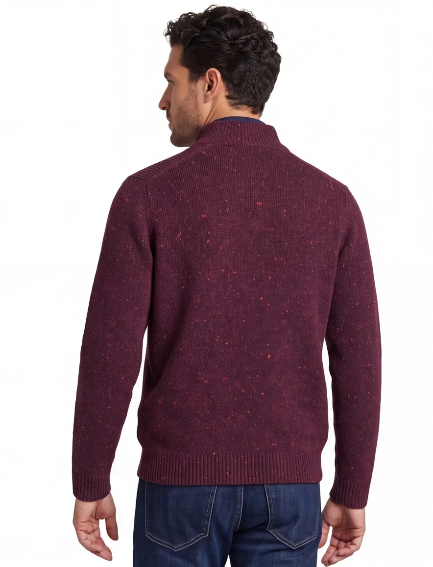 Fynch Hatton gebreide half zip trui rood