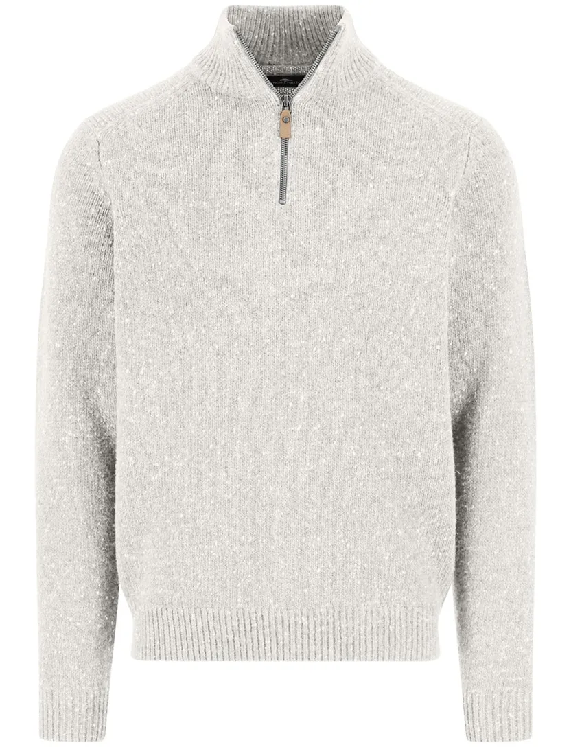 Half zip trui Fynch Hatton gebreid grijs