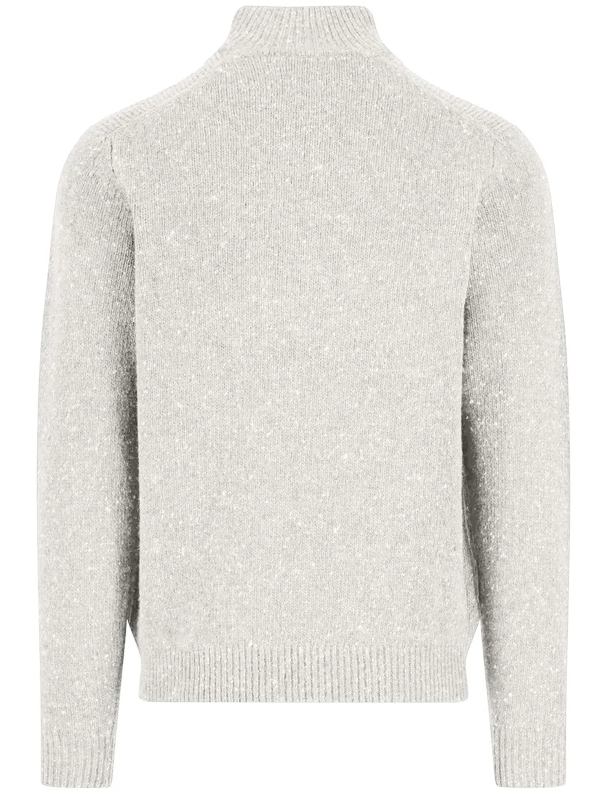 Fynch-Hatton trui half zip lichtgrijs