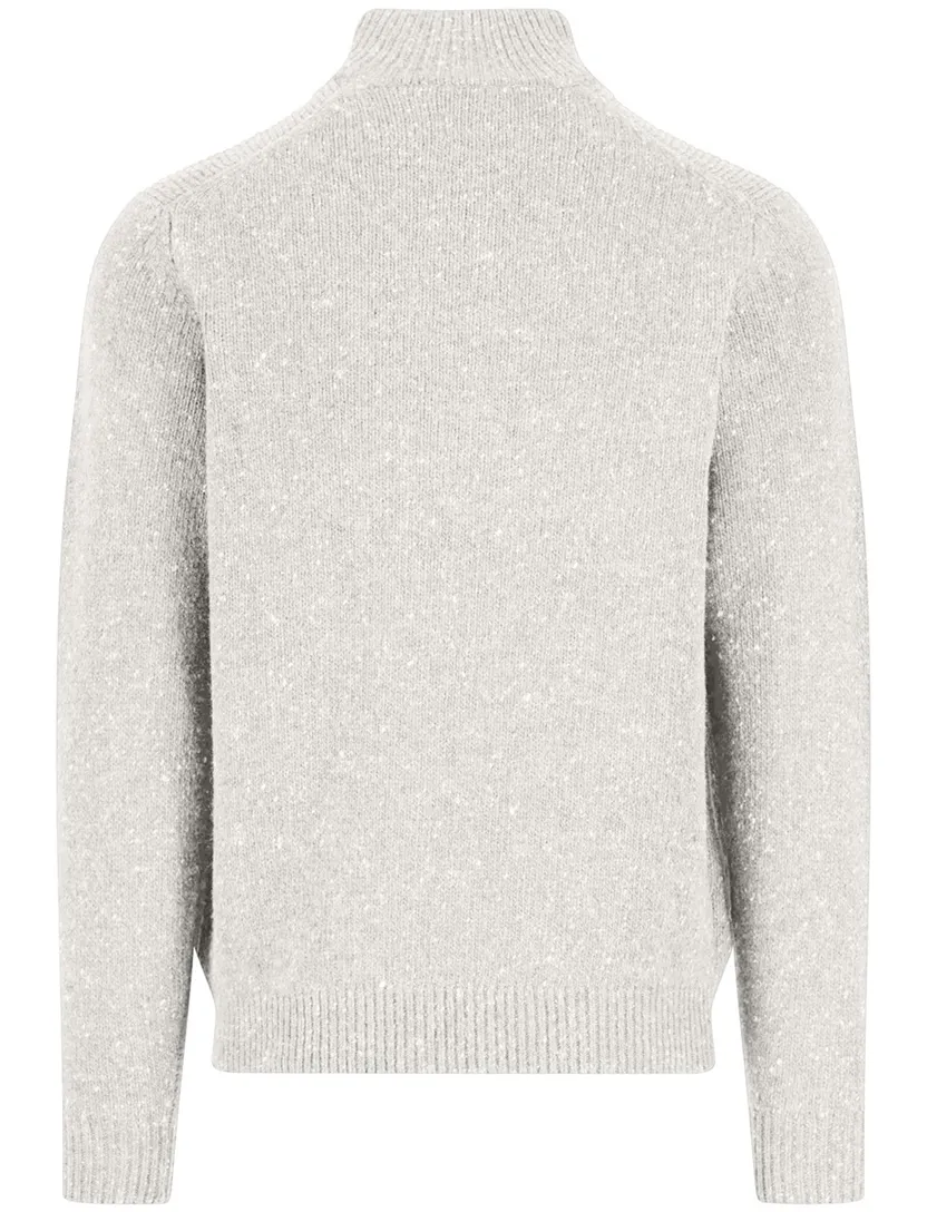 Half zip trui Fynch Hatton gebreid grijs
