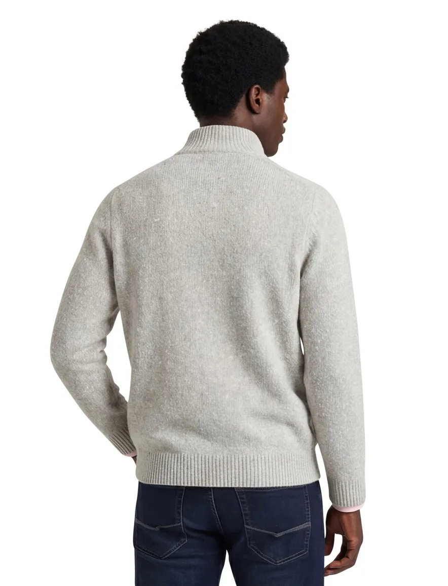 Fynch Hatton gebreide half zip trui grijs