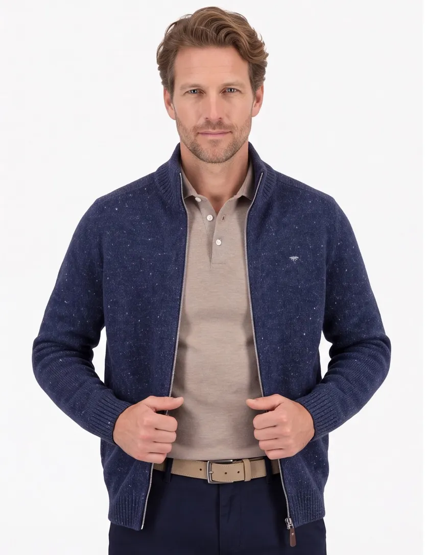 Gebreid vest Fynch Hatton blauw wol