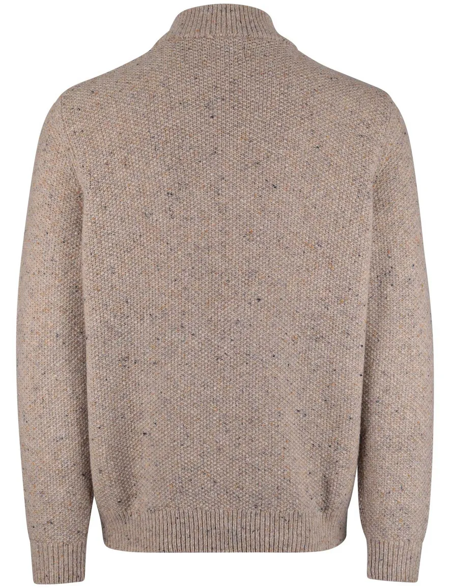Fynch-Hatton kabeltrui half zip beige