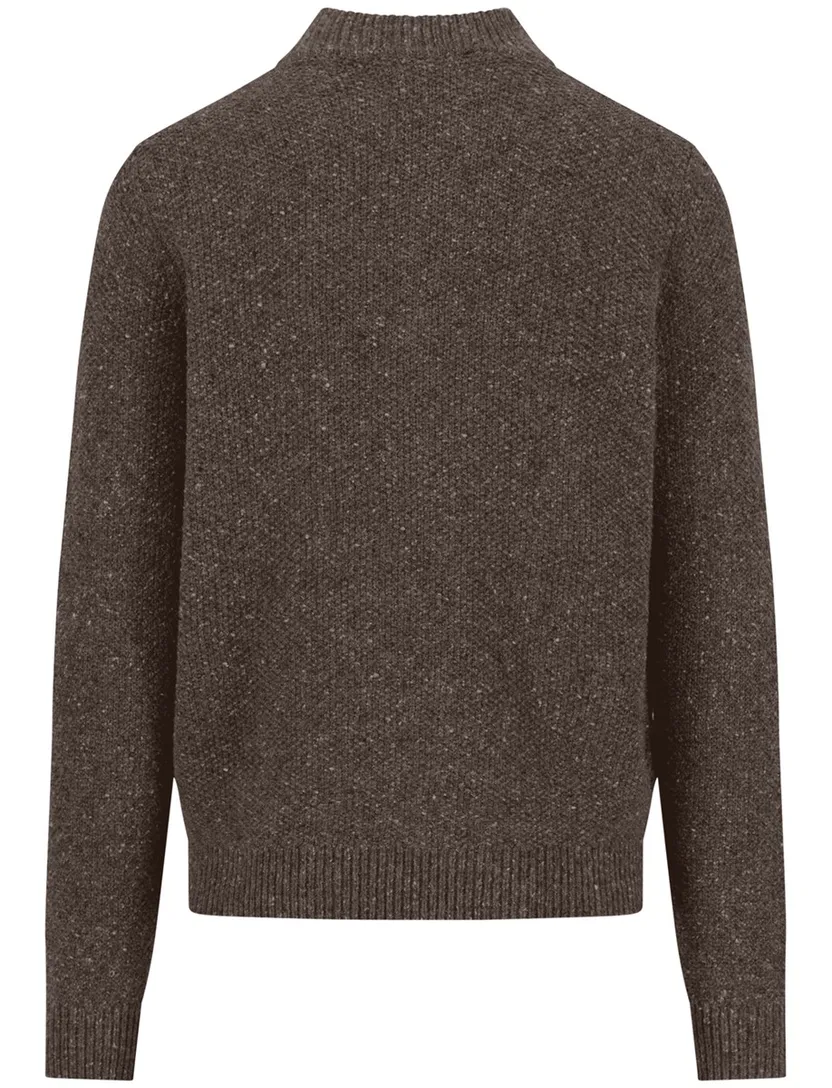 Half zip kabeltrui Fynch Hatton grijs bruin