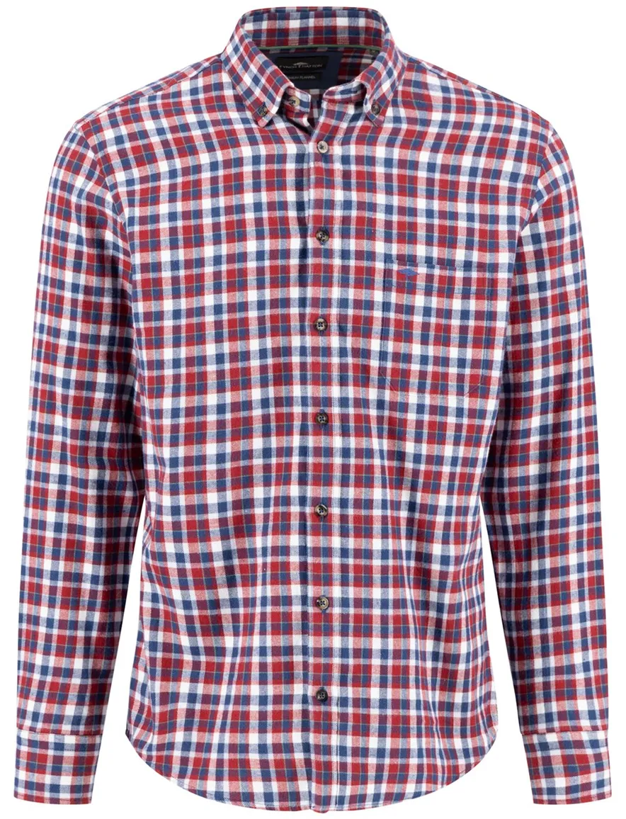 Fynch Hatton overhemd rood geruit flanel