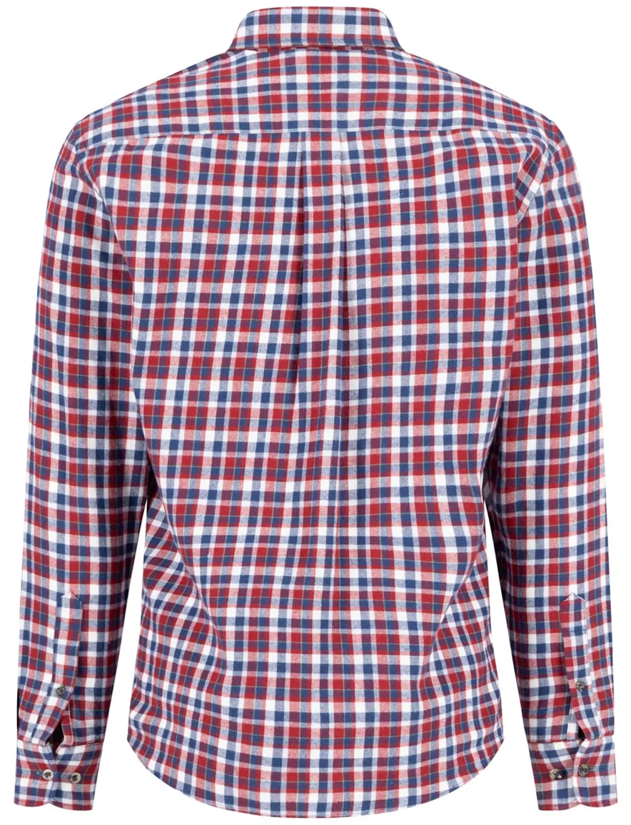 Fynch Hatton overhemd rood geruit flanel