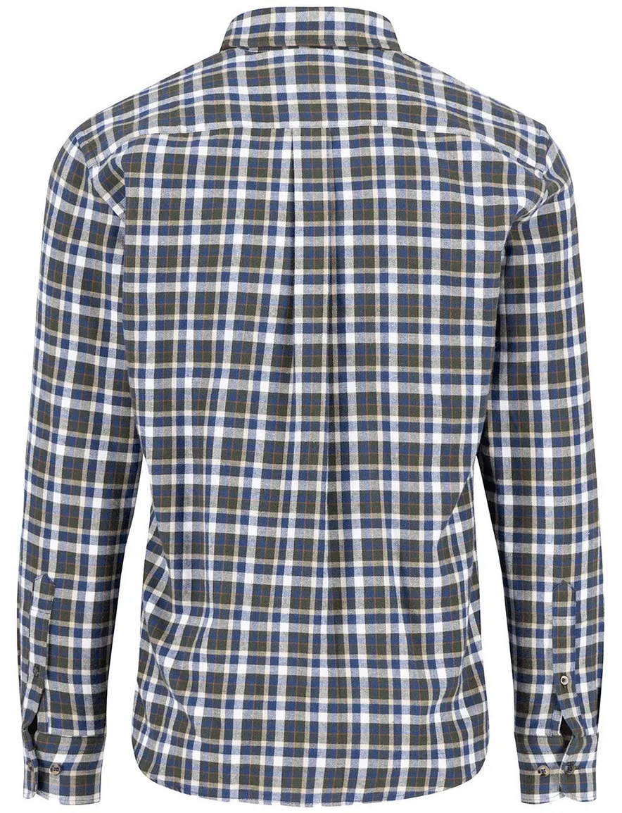 FFynch-Hatton Flannel overhemd ml 5 blauw groen