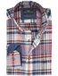 Fynch-Hatton overhemd ml 5 blauw geruit flannel