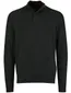 Fynch Hatton melange half zip trui donkergroen katoen