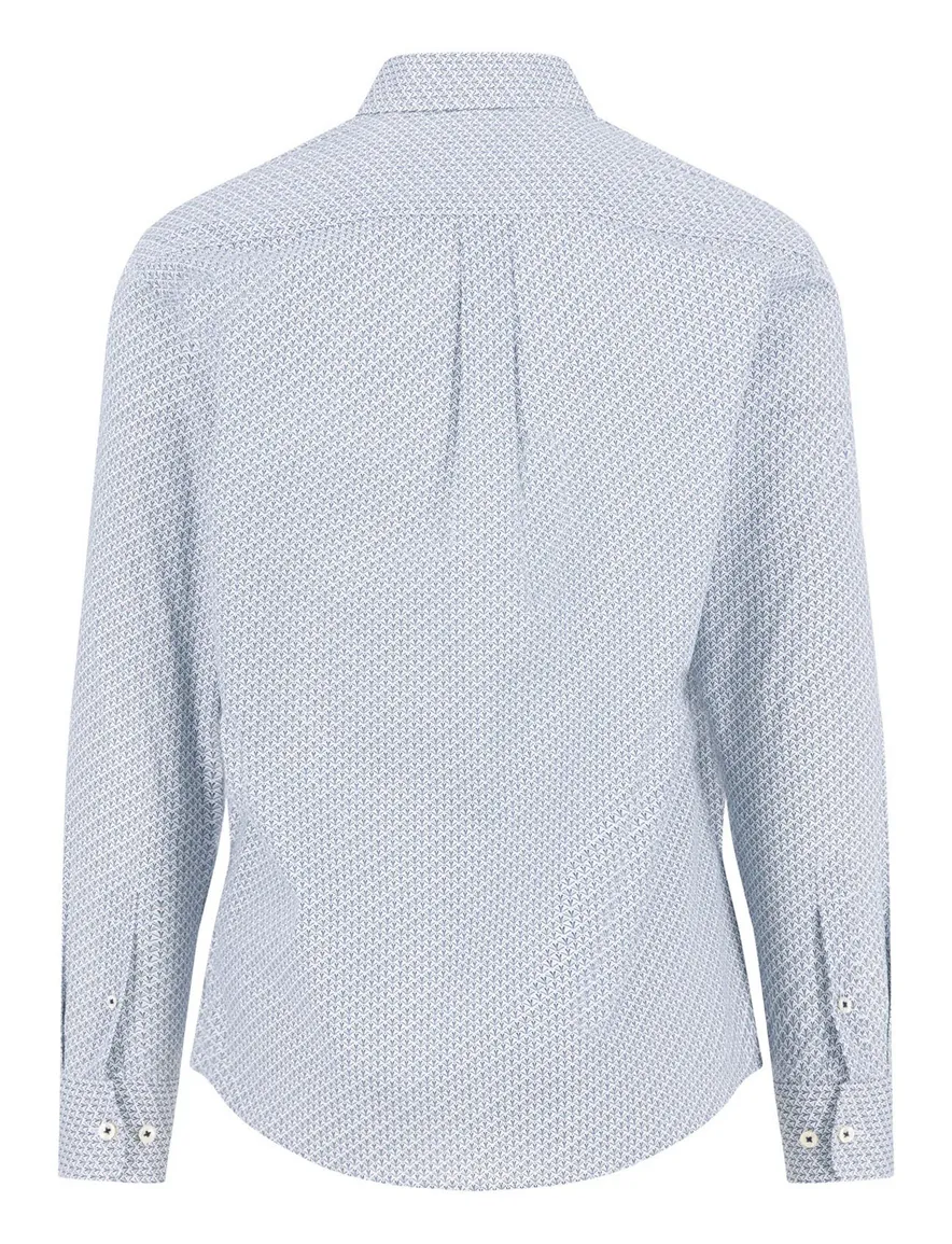 Fynch Hatton overhemd blauw geprint