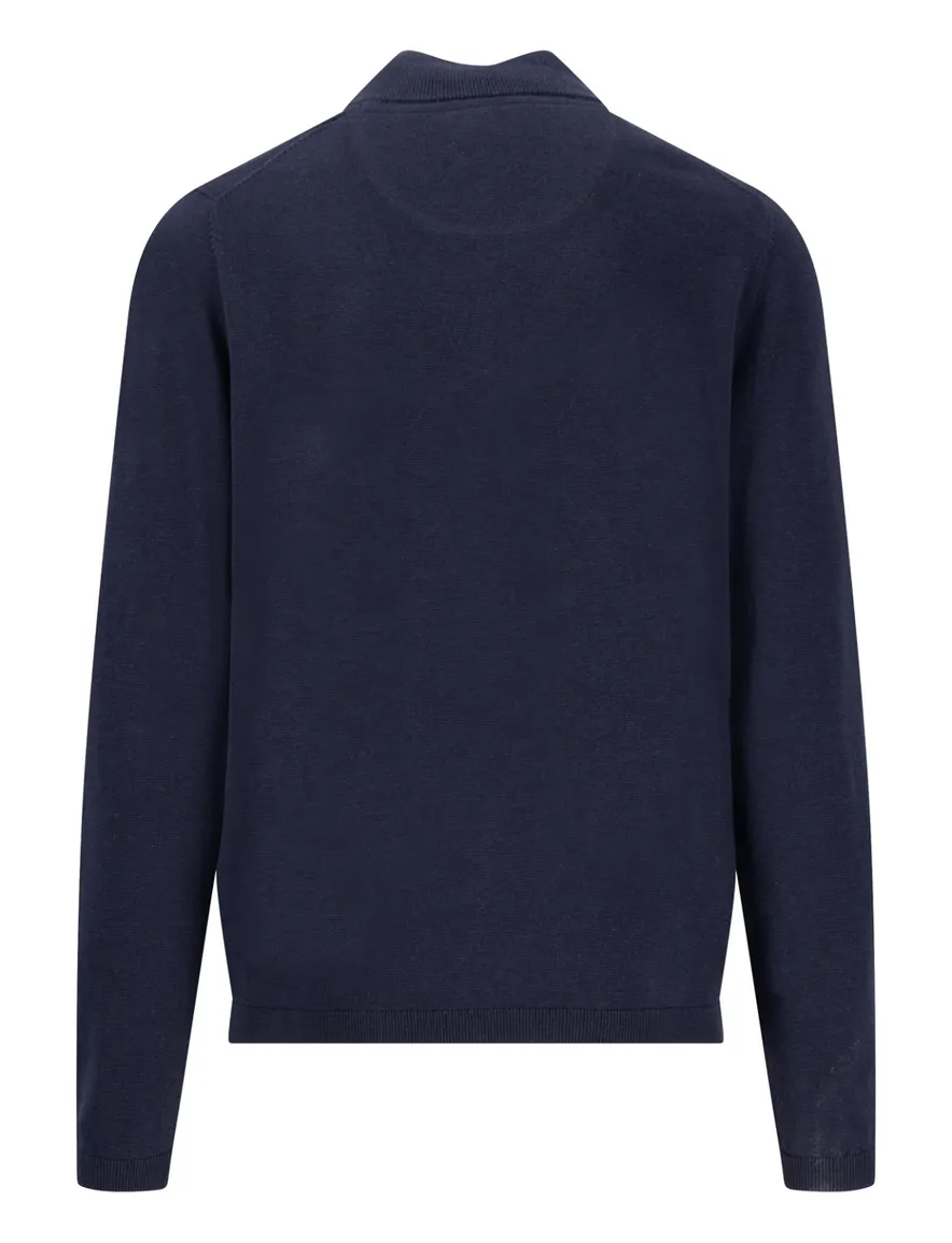 Fynch-Hatton trui half zip donkerblauw Troyer Zip