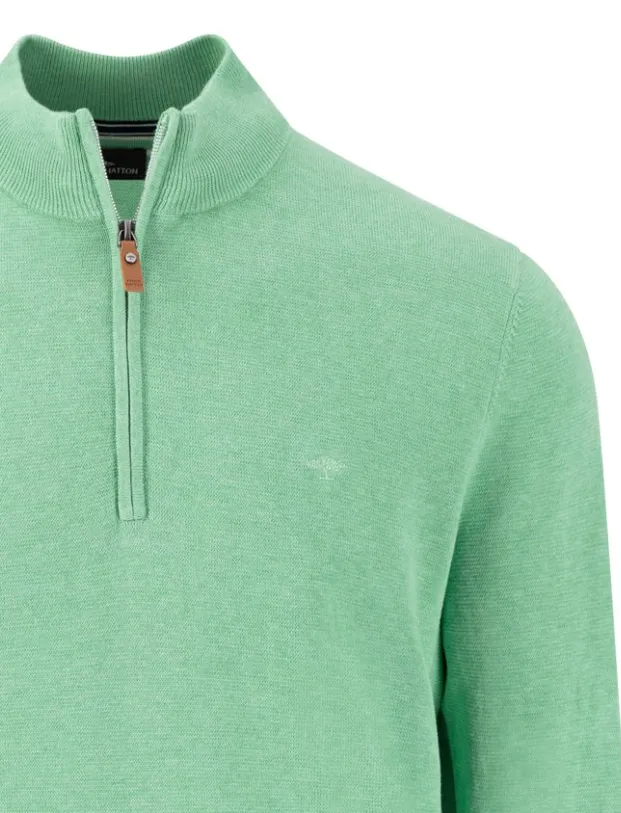 katoenen Fynch-Hatton trui gemeleerd Troyer Zip