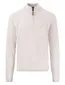 katoenen Fynch-Hatton trui halfzip creme effen katoen