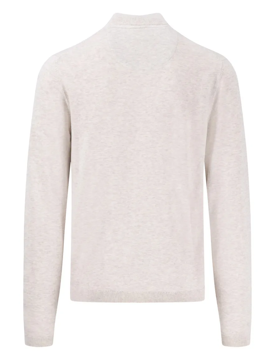 Fynch-Hatton trui halfzip creme Troyer Zip