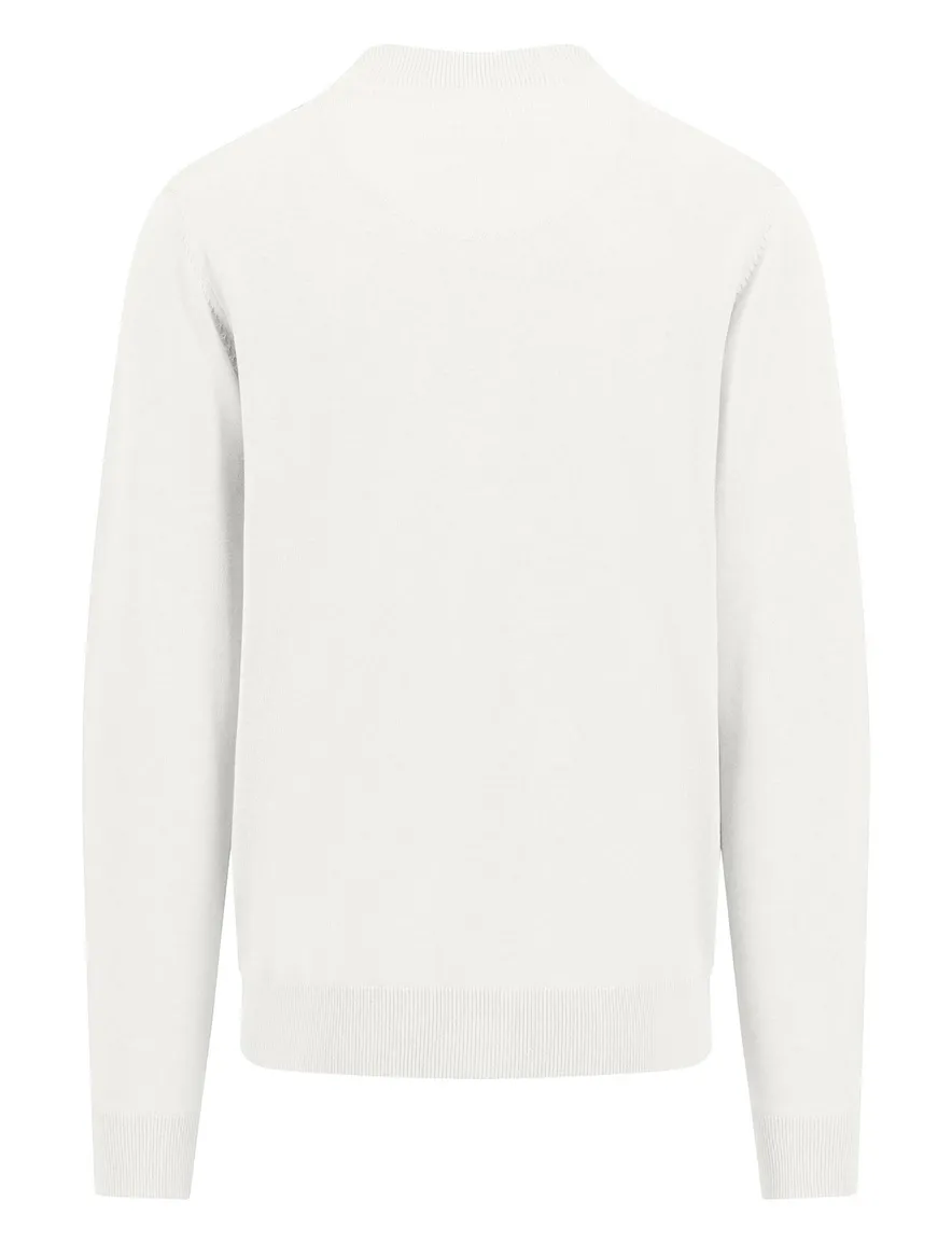 Fynch-Hatton vest wit katoen normale fit met rits