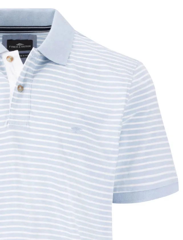 poloshirt korte mouw lichtblauw Fynch Hatton