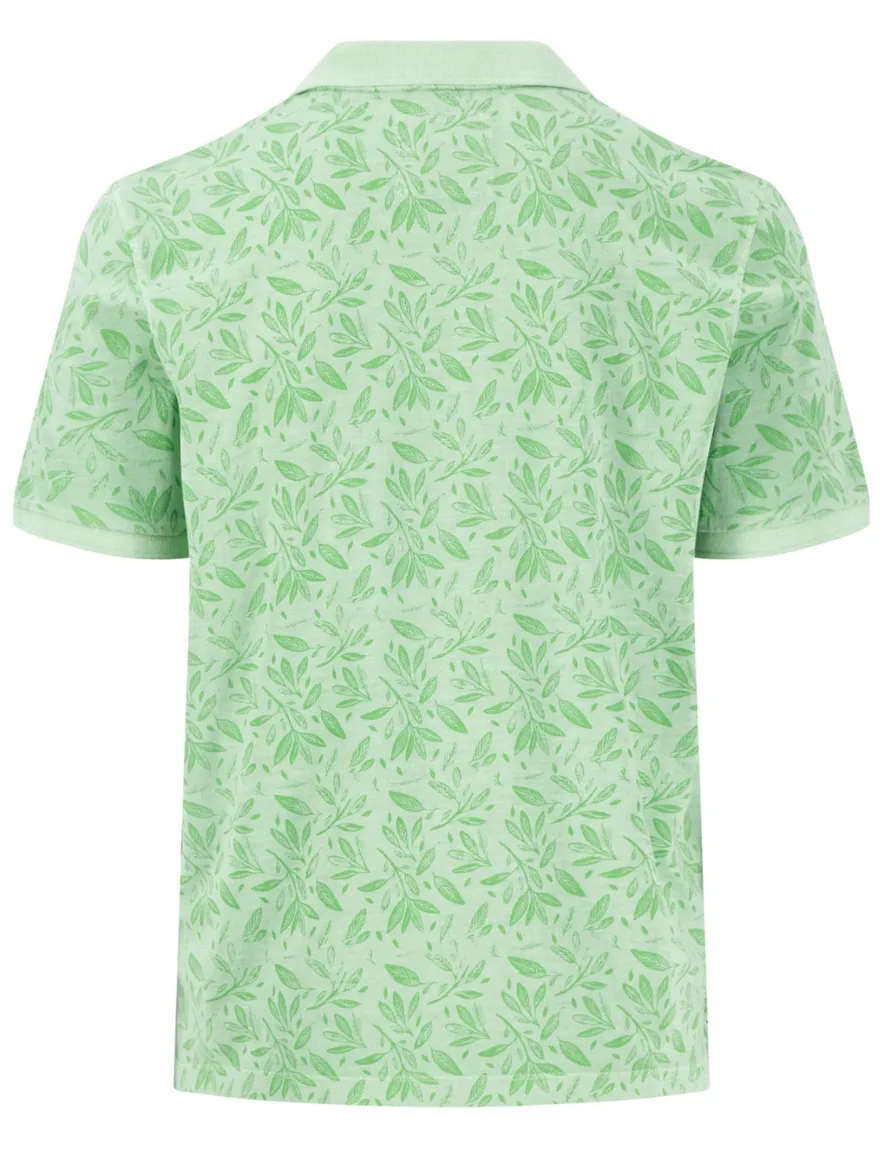 Fynch-Hatton polo korte mouw lichtgroen geprint