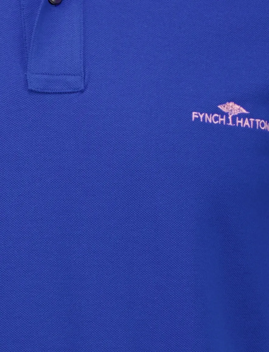 Fynch-Hatton polo-shirt blauw korte mouw