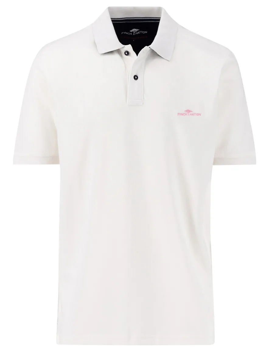 Fynch-Hatton polo korte mouw wit effen