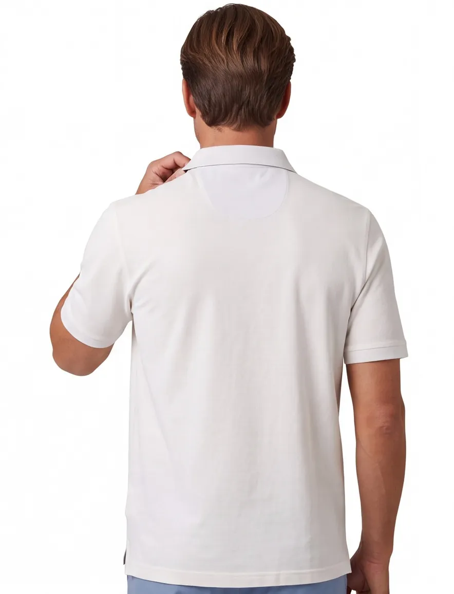 Fynch-Hatton polo korte mouw wit effen