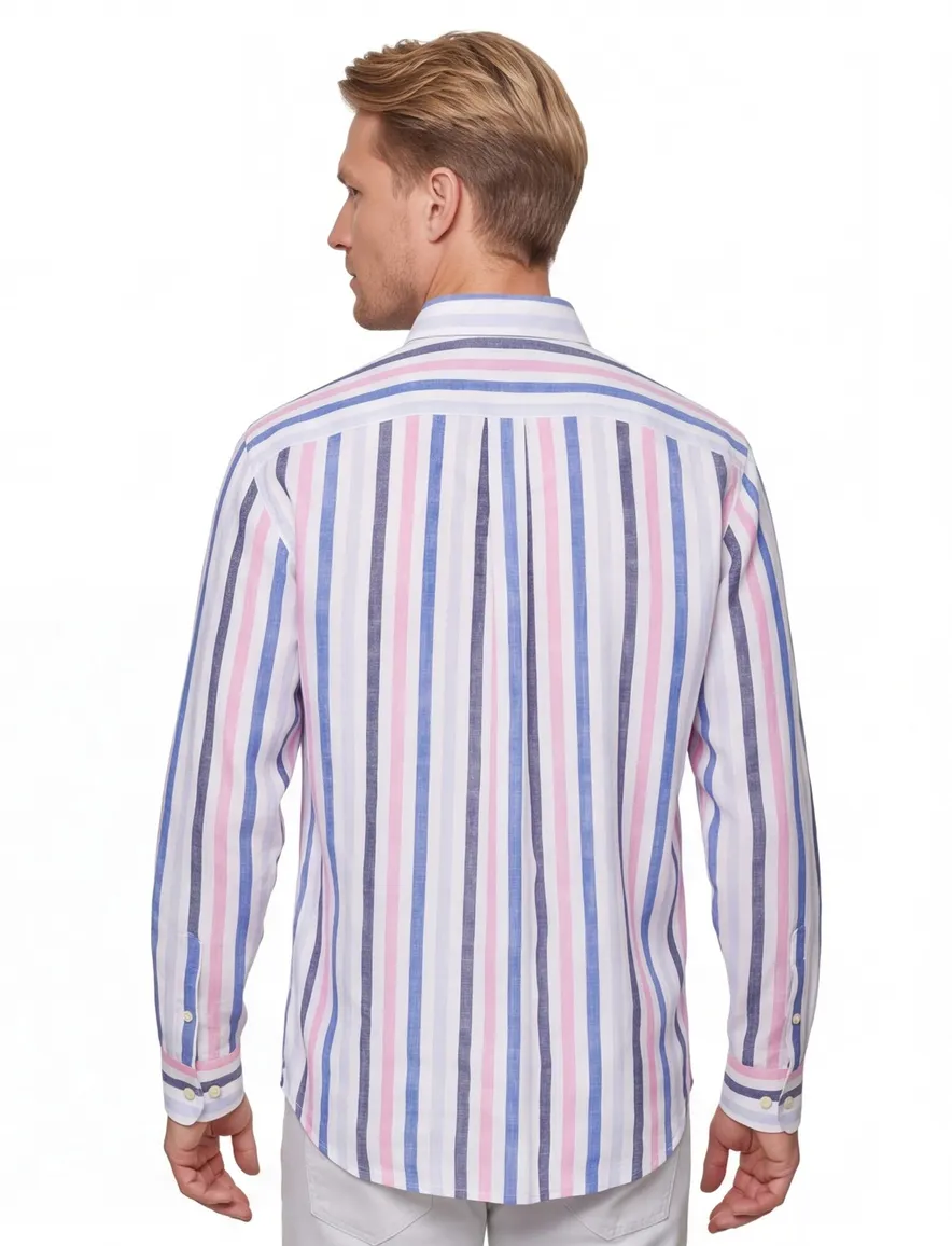 Fynch-Hatton overhemd Colorful Line Stripes borstzak