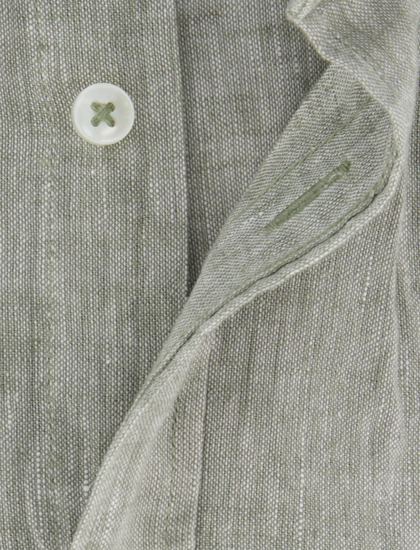 overhemd Fynch Hatton casual korte mouw groen