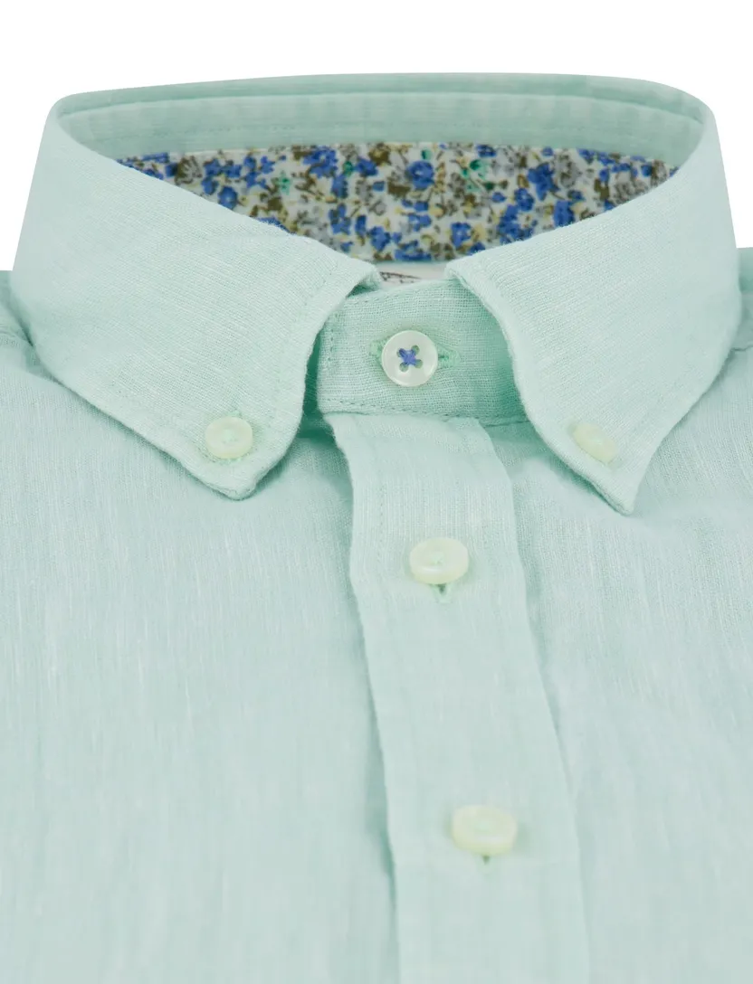 overhemd Fynch Hatton turquoise linnen