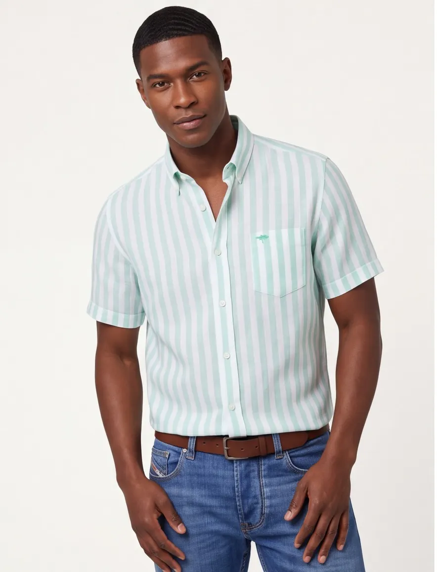 Fynch Hatton linnen casual overhemd groen