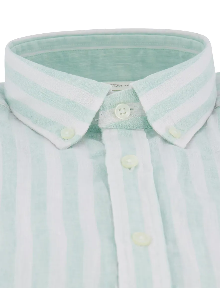 Fynch Hatton linnen casual overhemd groen