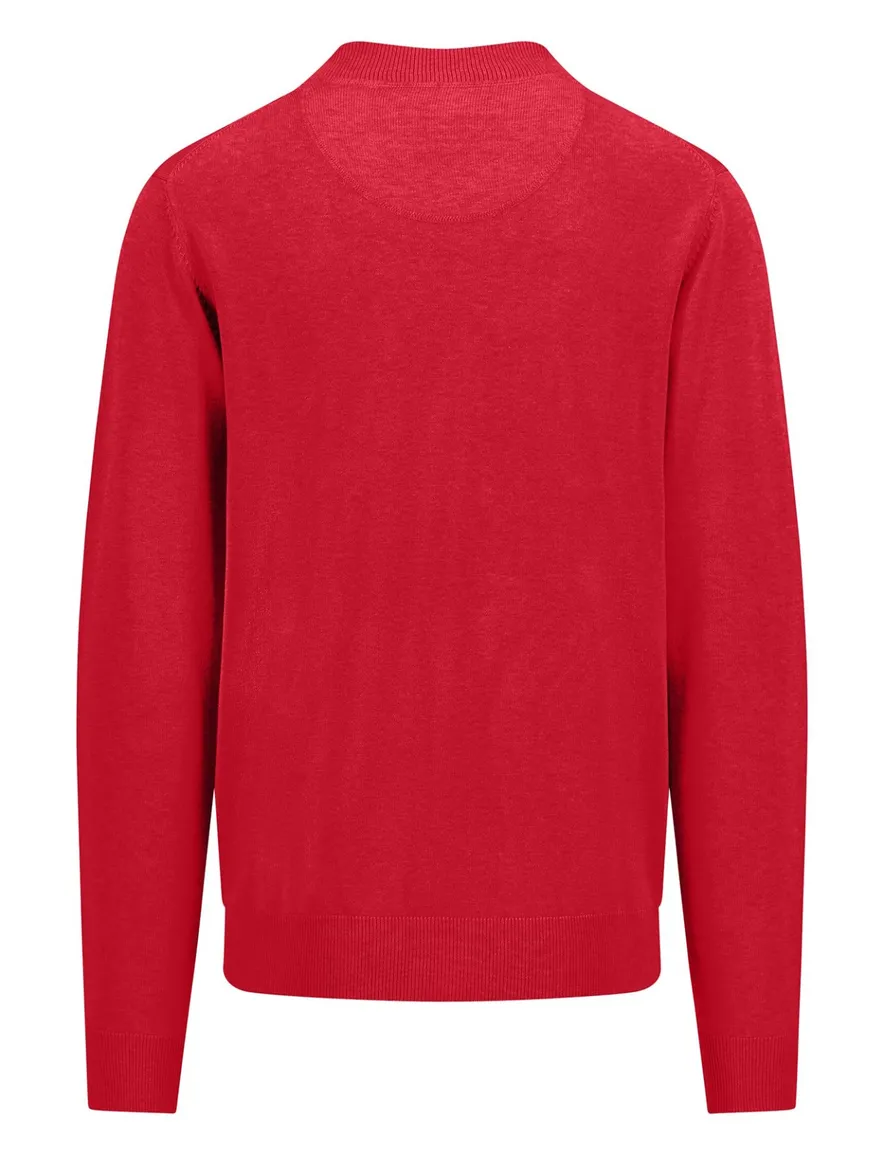 Fynch-Hatton vest rood effen Cardigan College