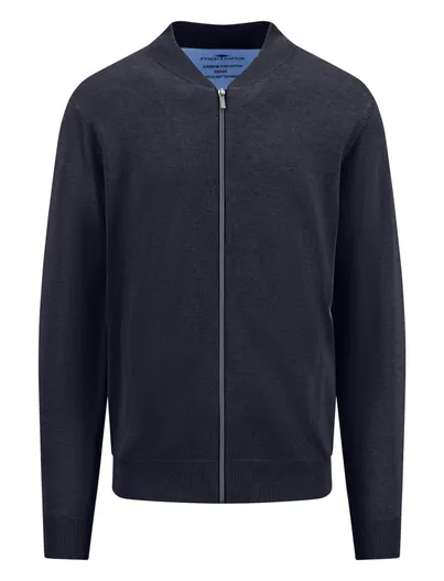 Fynch Hatton katoenen Fynch-Hatton vest donkerblauw effen