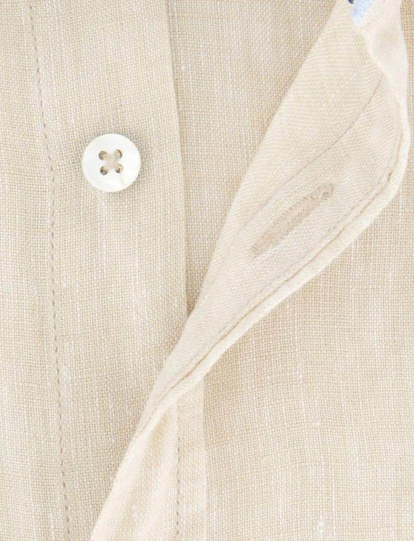 Fynch Hatton overhemd beige linnen button-down