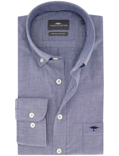 Fynch Hatton Fynch Hatton Premium Oxford overhemd navy
