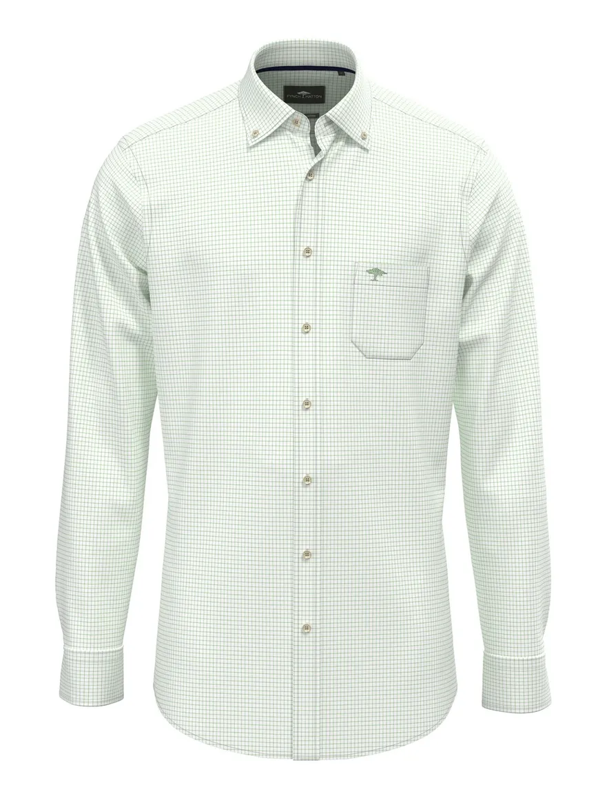 Fynch-Hatton overhemd groen Classic Oxford Mix geruit