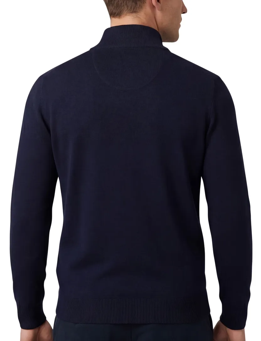 Fynch Hatton half zip trui donkerblauw