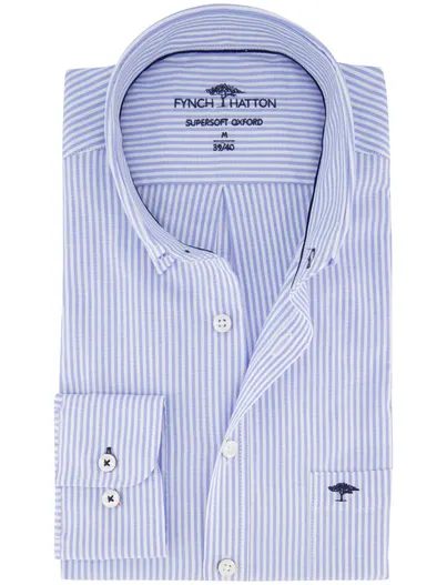 Fynch Hatton Fynch Hatton Supersoft Oxford overhemd blauw button-down