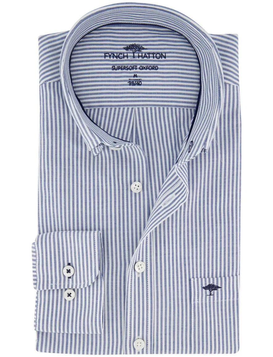 Fynch Hatton Supersoft Oxford overhemd navy