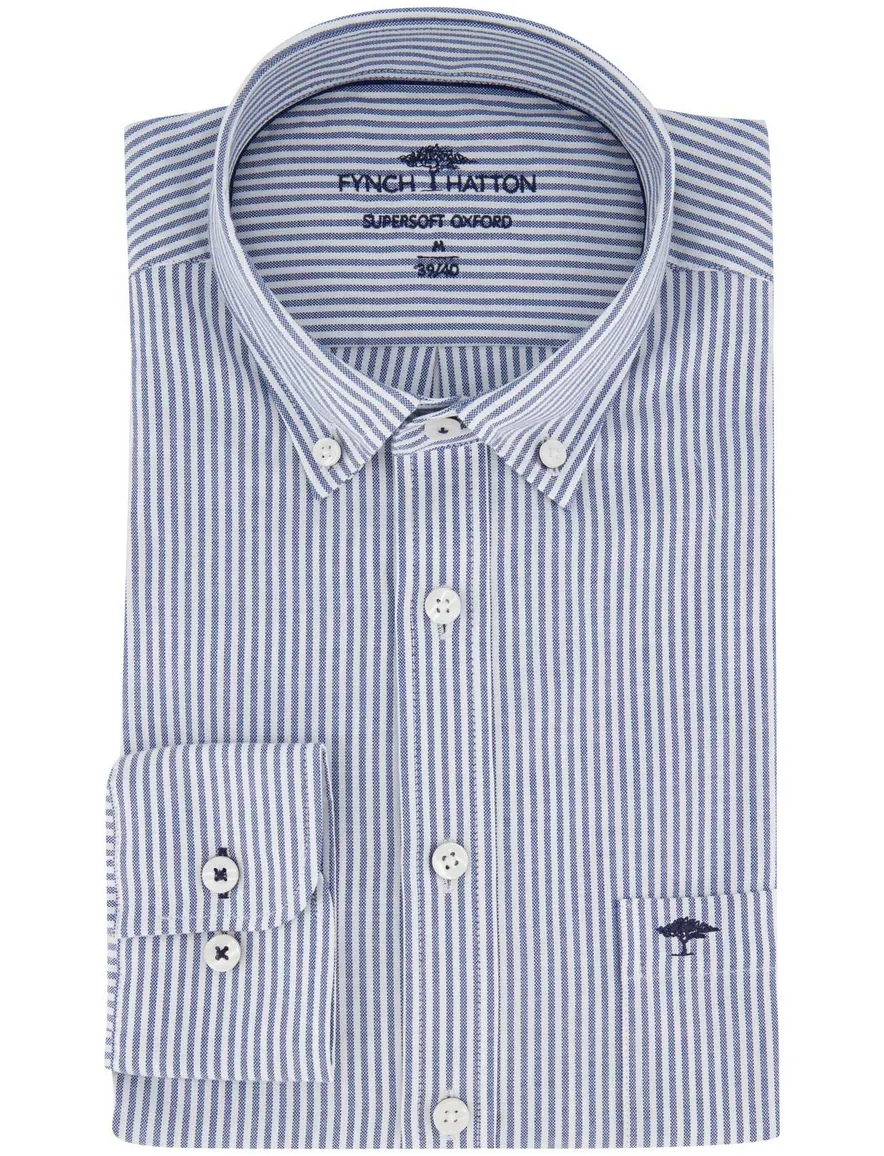 Fynch Hatton Supersoft Oxford overhemd navy