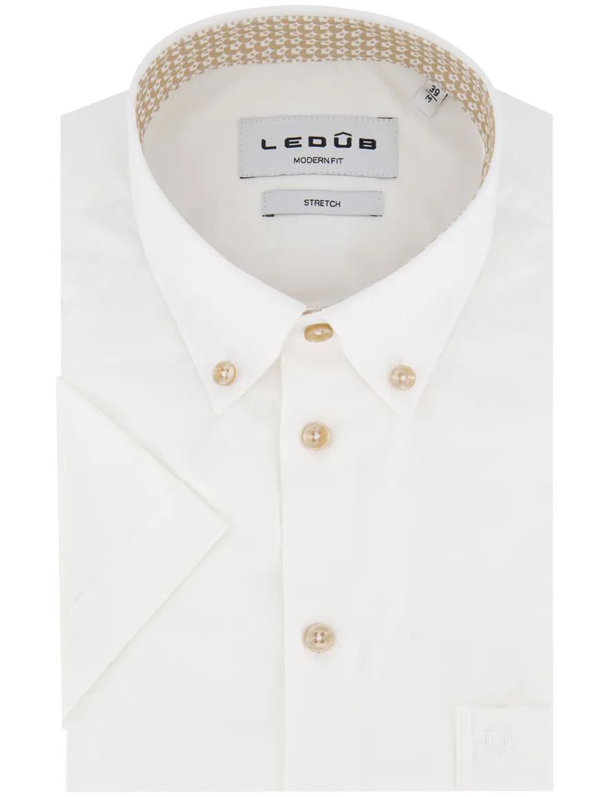 Ledub overhemd wit button-down