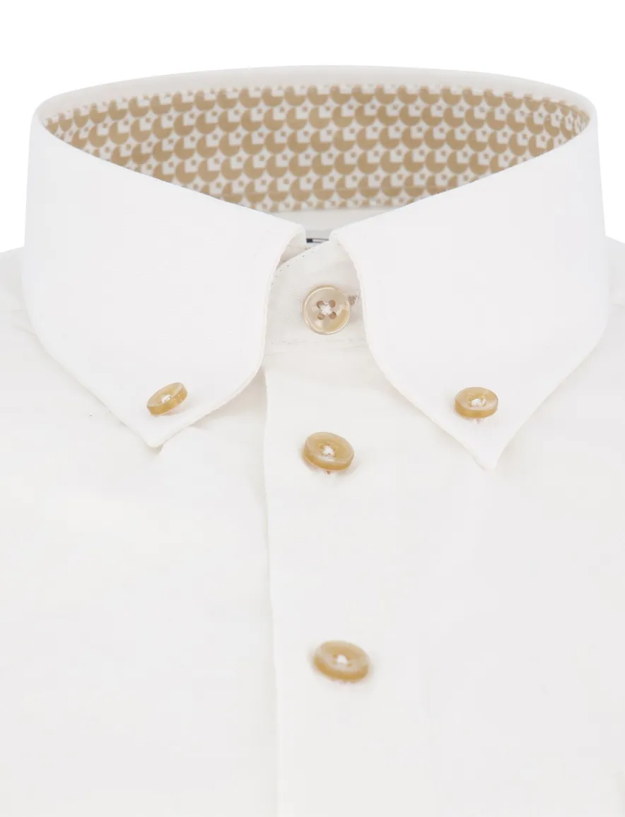 Ledub overhemd wit button-down