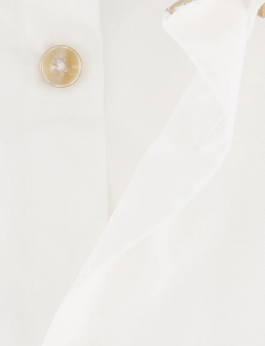 Ledub overhemd wit button-down katoen