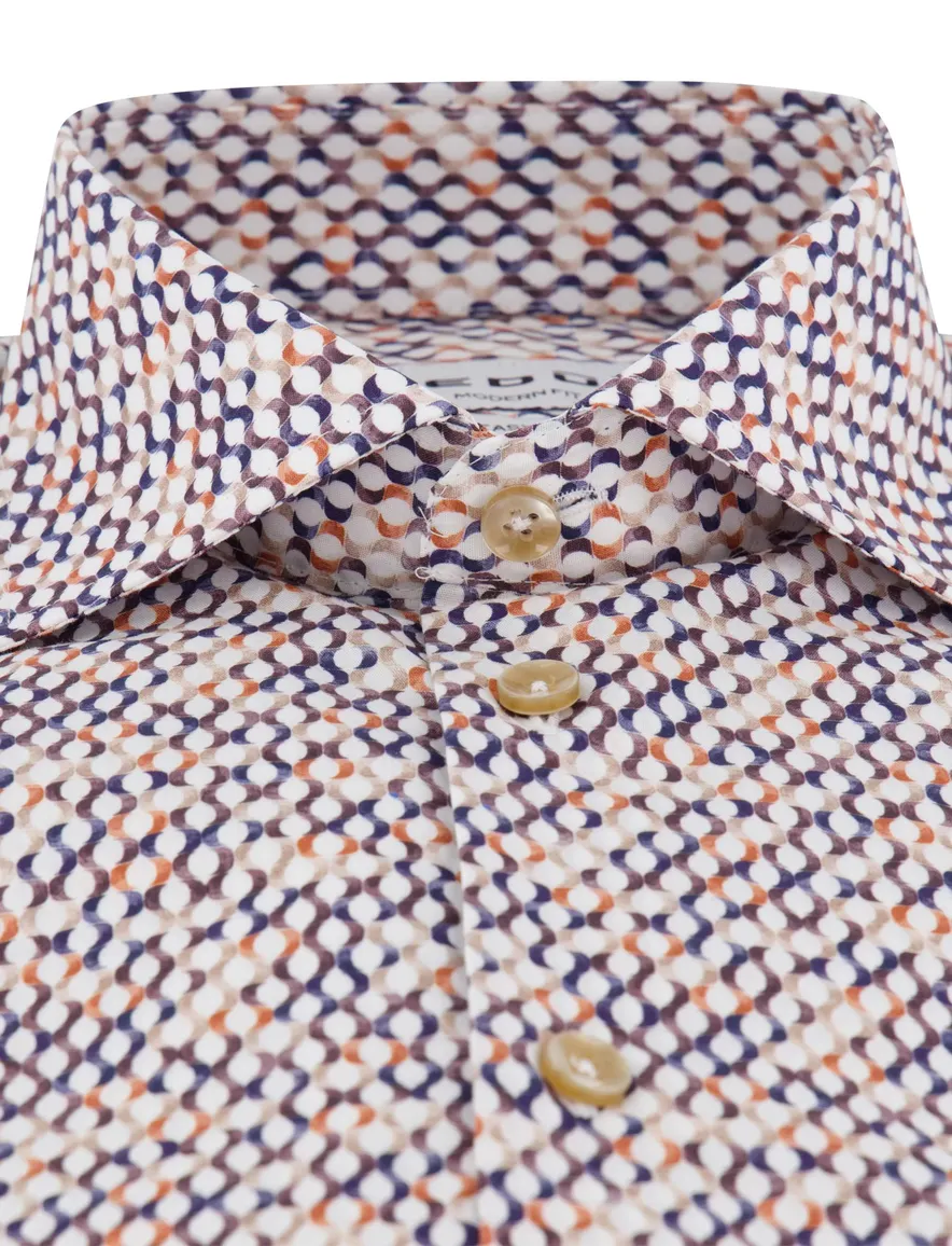 Ledub overhemd oranje geprint