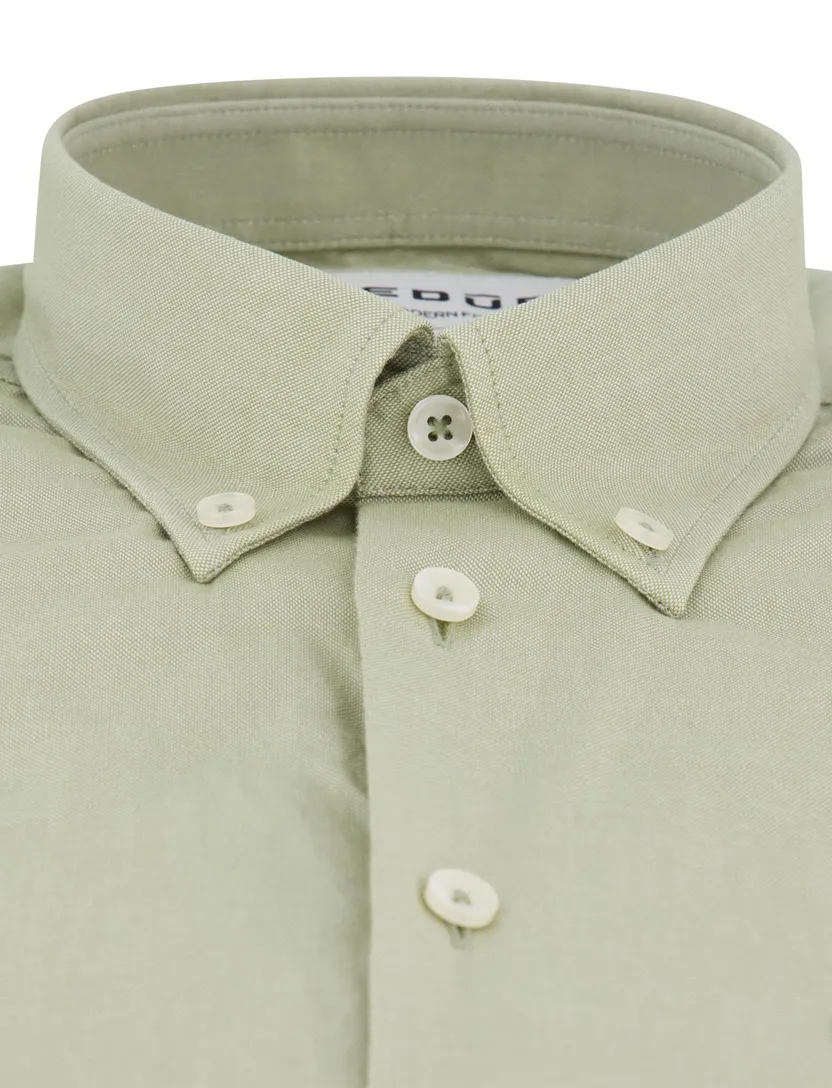 Ledub overhemd groen button-down borstzak