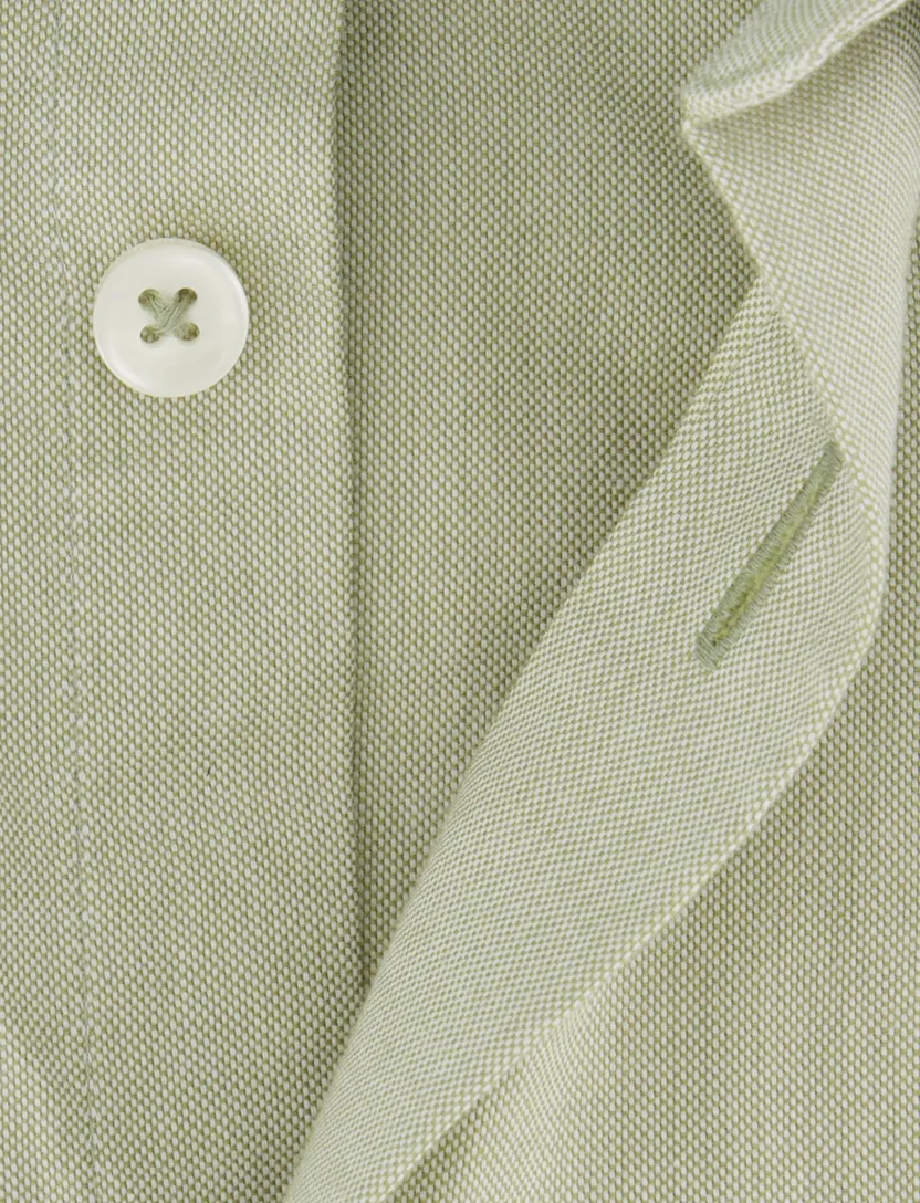 Ledub overhemd groen button-down borstzak